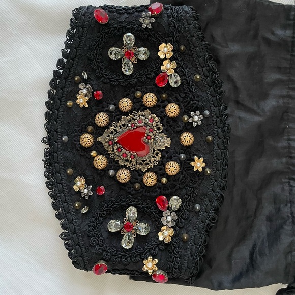 DOLCE & GABBANA
BLACK GOLD CRYSTAL TORERO LEATHER WIDE BELT NWT - Picture 5 of 16